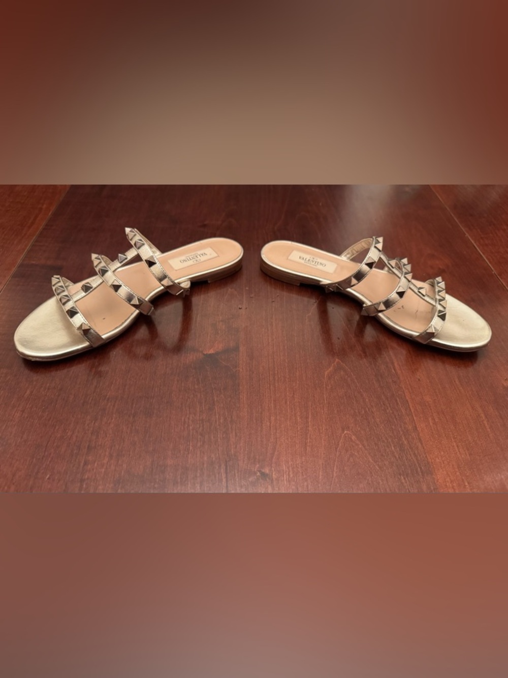 Valentino Rockstud Flat Slide Sandal